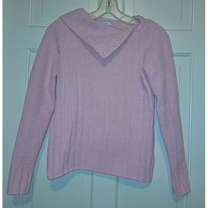 Greendog pink long sleeve asymmetrical turtle neck sweater blouse top soft